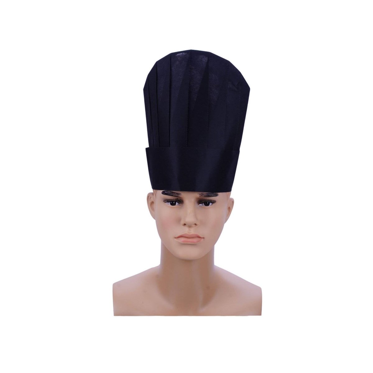 Non Woven Chef Hat 9 Inch Black 50 Pieces X 4 Packts - hotpackwebstore.com - Chef Hats