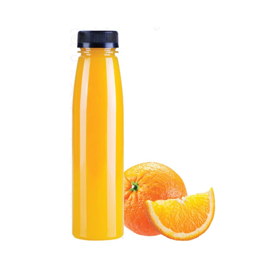 Oval Shape Plastic Juice Bottle With Black Cap 330ml 10 Pieces - hotpackwebstore.com - Juice Bottles