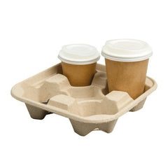 Paper Corrugated 4 - Cup Holder 300 Pieces - hotpackwebstore.com - Cup Carriers