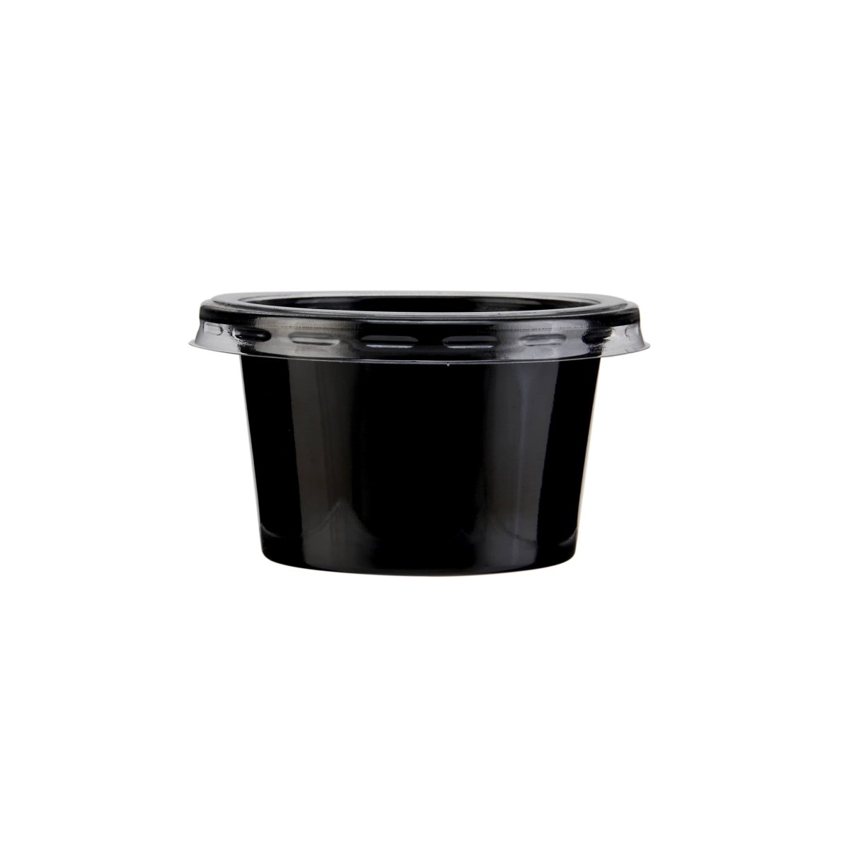 PET Black Base Portion Cup with Lid