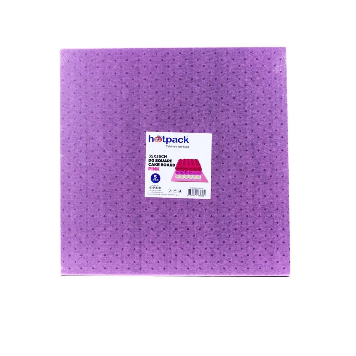 Pink Square Cake Board 5 Pieces - hotpackwebstore.com - Baking & Decoration