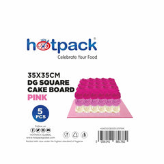 Pink Square Cake Board 5 Pieces - hotpackwebstore.com - Baking & Decoration