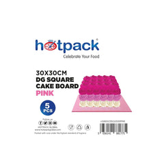 Pink Square Cake Board 5 Pieces - hotpackwebstore.com - Baking & Decoration