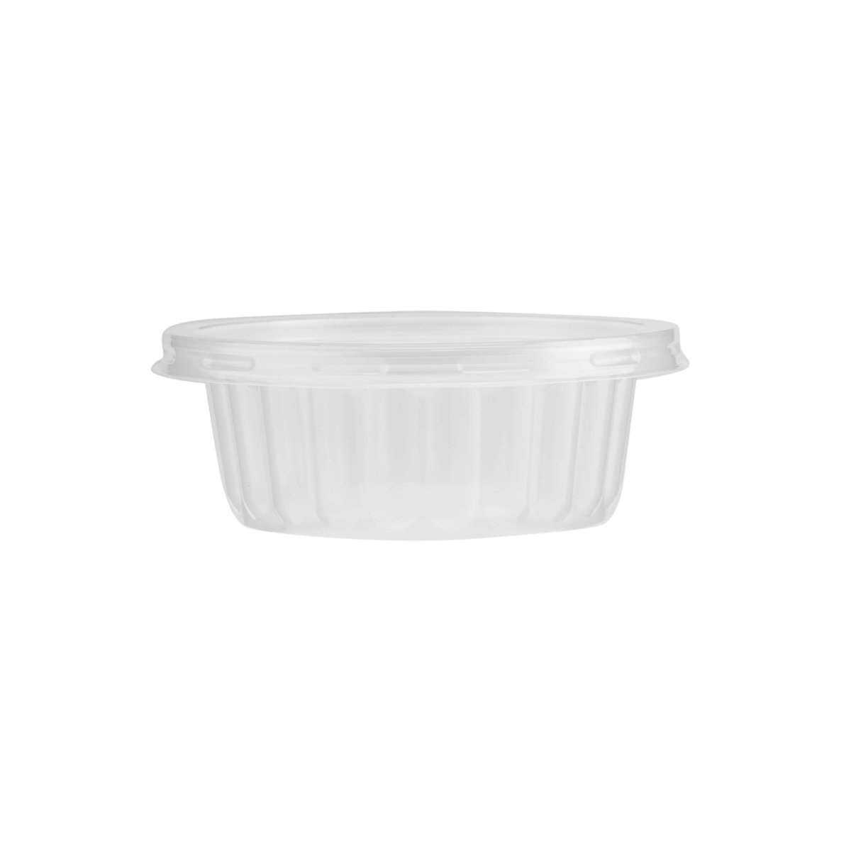 Plastic Ribbed Clear Round Container - hotpackwebstore.com - Microwavable Containers