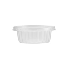 Plastic Ribbed Clear Round Container - hotpackwebstore.com - Microwavable Containers