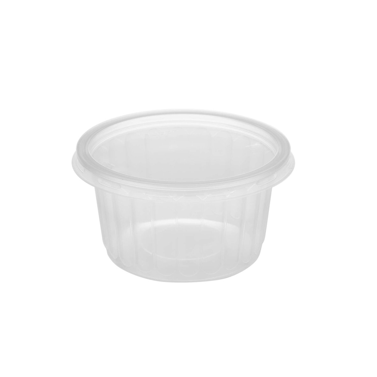 Plastic Ribbed Clear Round Container - hotpackwebstore.com - Microwavable Containers