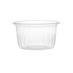 Plastic Ribbed Clear Round Container - hotpackwebstore.com - Microwavable Containers