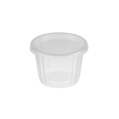 Plastic Ribbed Clear Round Container - hotpackwebstore.com - Microwavable Containers