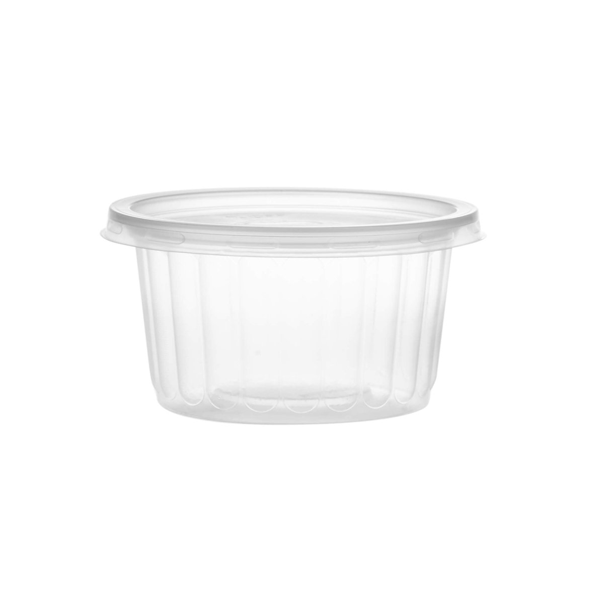 Plastic Ribbed Clear Round Container - hotpackwebstore.com - Microwavable Containers