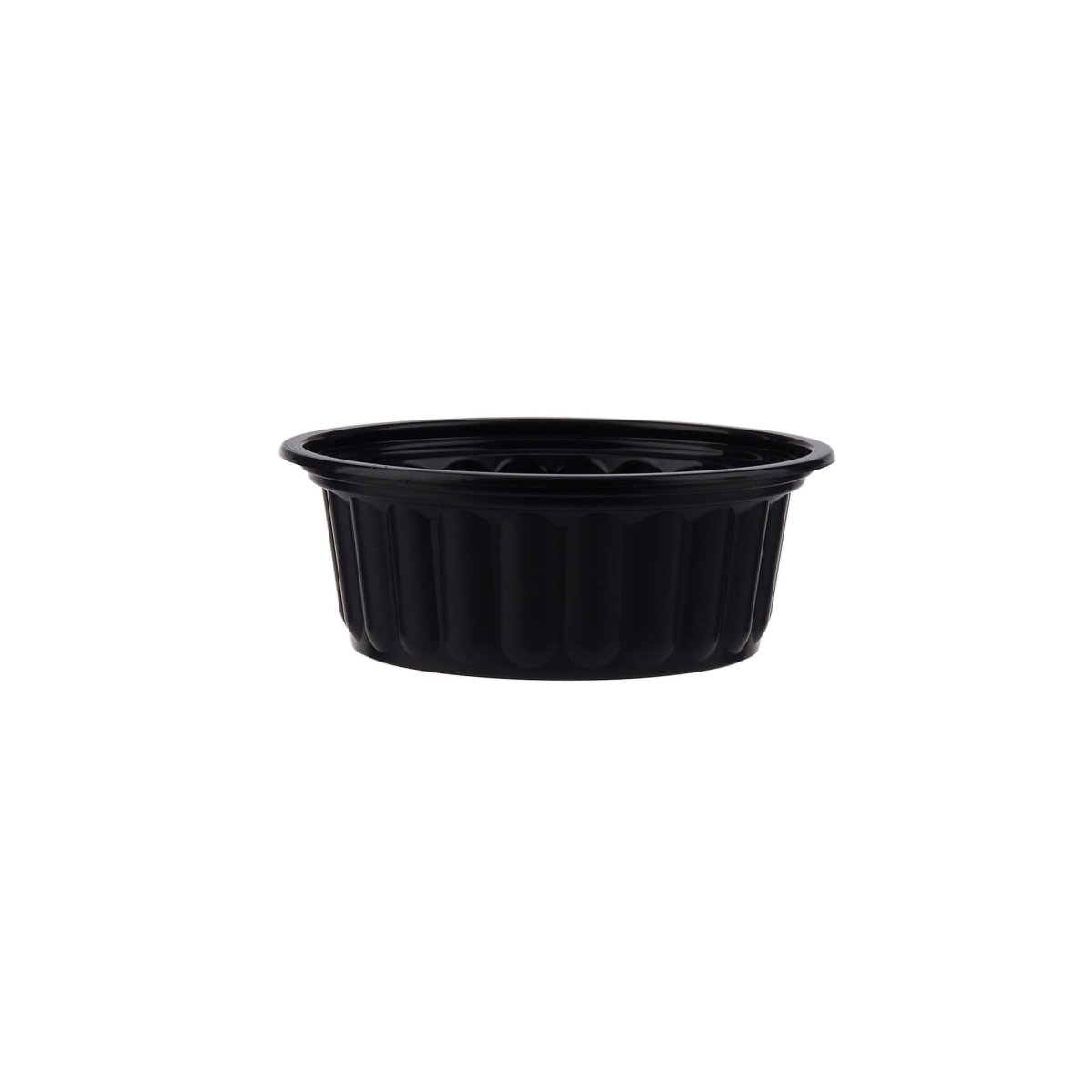 Plastic Ribbed Round Black Container - hotpackwebstore.com - Microwavable Containers