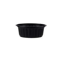 Plastic Ribbed Round Black Container - hotpackwebstore.com - Microwavable Containers