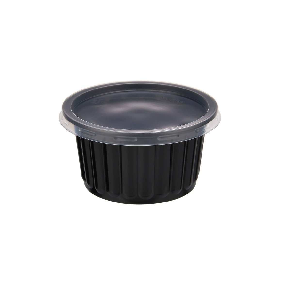 Plastic Ribbed Round Black Container - hotpackwebstore.com - Microwavable Containers