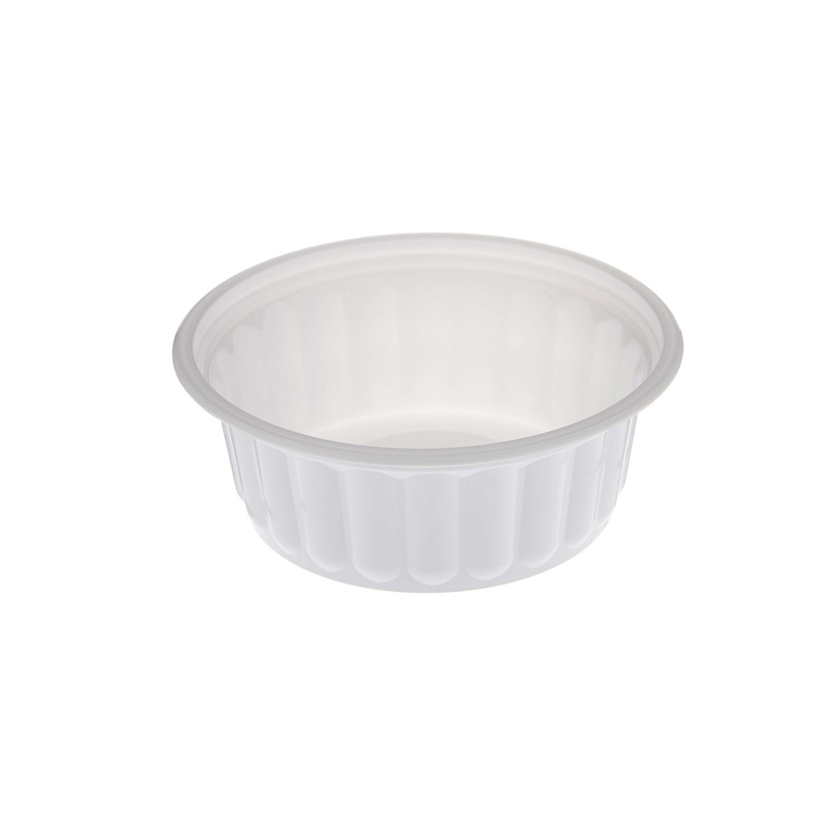 Plastic Ribbed Round Container White - hotpackwebstore.com - Microwavable Containers