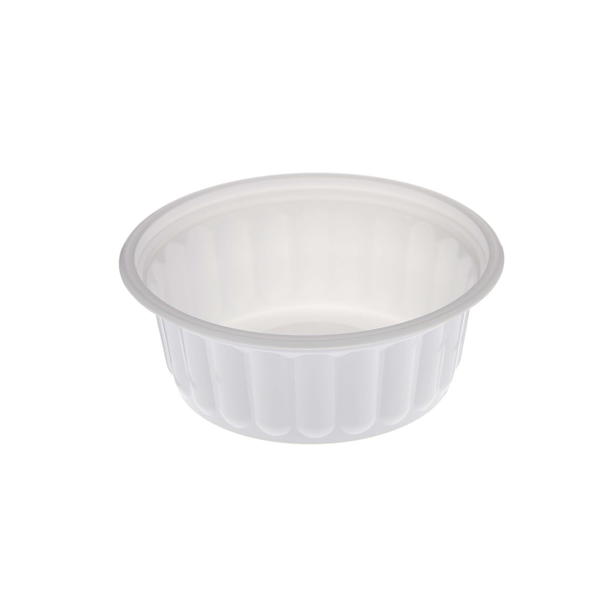 Plastic Ribbed Round Container White - hotpackwebstore.com - Microwavable Containers