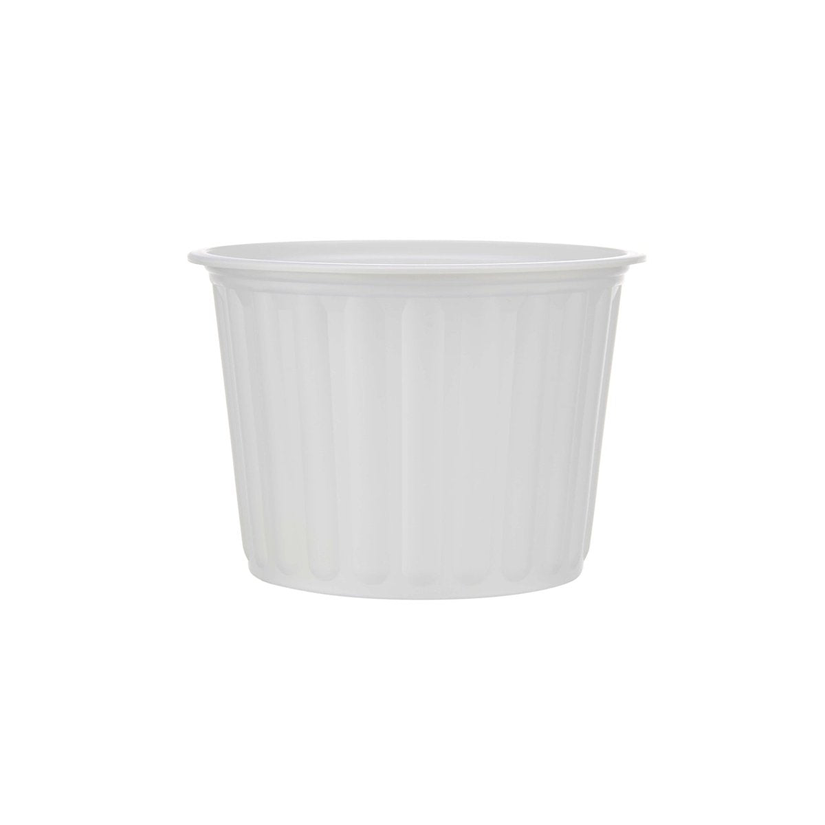 Plastic Ribbed Round Container White - hotpackwebstore.com - Microwavable Containers