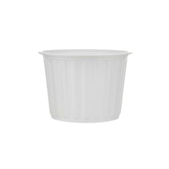 Plastic Ribbed Round Container White - hotpackwebstore.com - Microwavable Containers