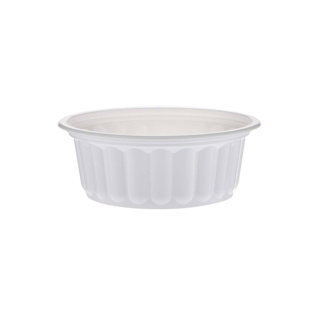 Plastic Ribbed Round Container White - hotpackwebstore.com - Microwavable Containers