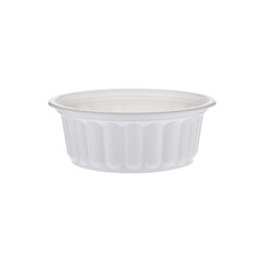 Plastic Ribbed Round Container White - hotpackwebstore.com - Microwavable Containers