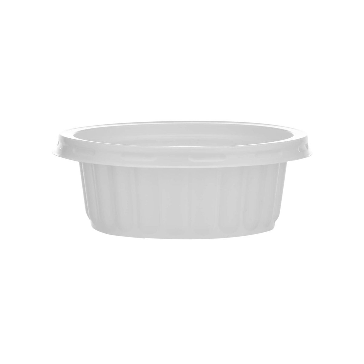 Plastic Ribbed Round Container White - hotpackwebstore.com - Microwavable Containers