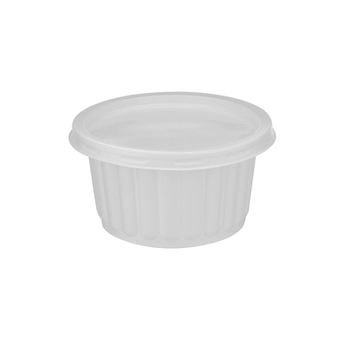 Plastic Ribbed Round Container White - hotpackwebstore.com - Microwavable Containers