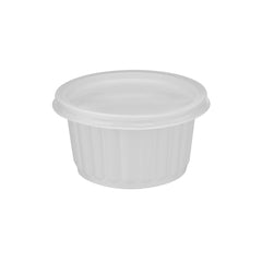 Plastic Ribbed Round Container White - hotpackwebstore.com - Microwavable Containers