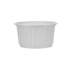 Plastic Ribbed Round Container White - hotpackwebstore.com - Microwavable Containers