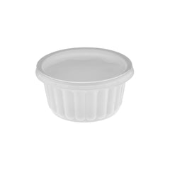 Plastic Ribbed Round Container White - hotpackwebstore.com - Microwavable Containers