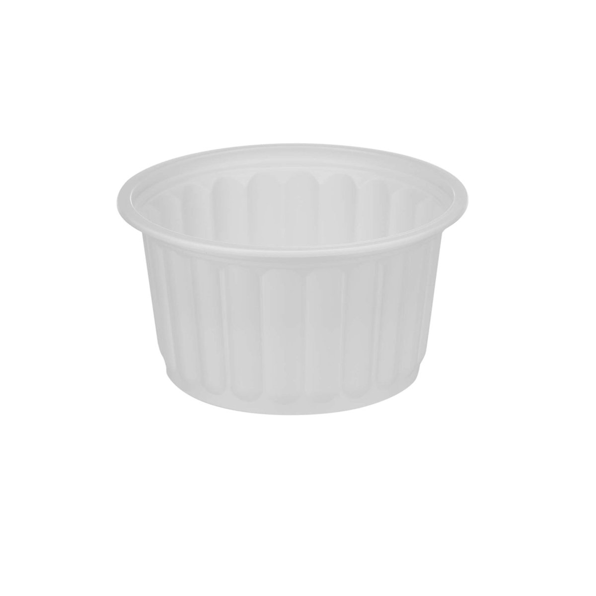 Plastic Ribbed Round Container White - hotpackwebstore.com - Microwavable Containers