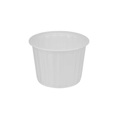 Plastic Ribbed Round Container White - hotpackwebstore.com - Microwavable Containers