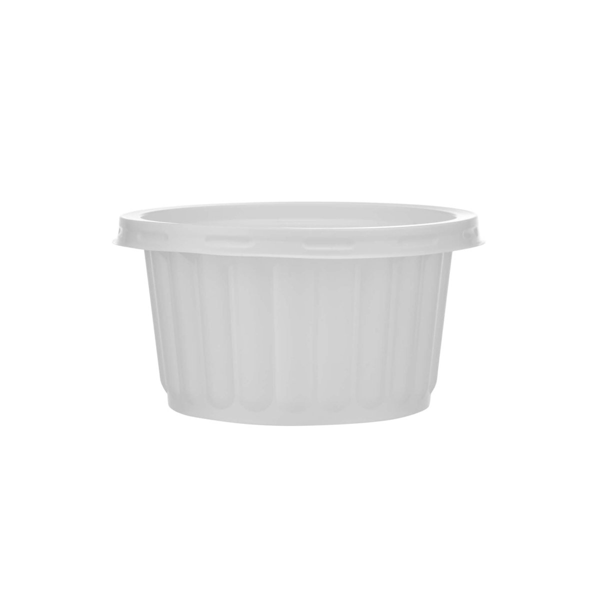 Plastic Ribbed Round Container White - hotpackwebstore.com - Microwavable Containers