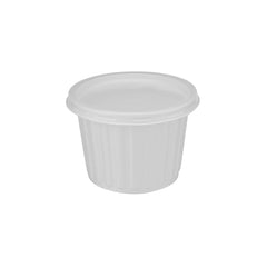 Plastic Ribbed Round Container White - hotpackwebstore.com - Microwavable Containers