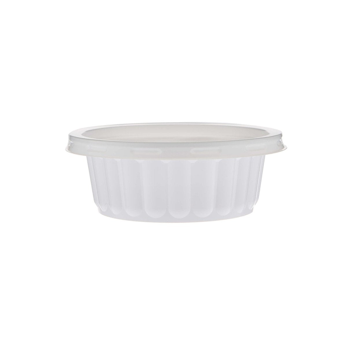 Plastic Ribbed Round Container White - hotpackwebstore.com - Microwavable Containers