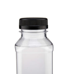 Plastic Square Bottle with Black Cap - hotpackwebstore.com - Plastic Bottles