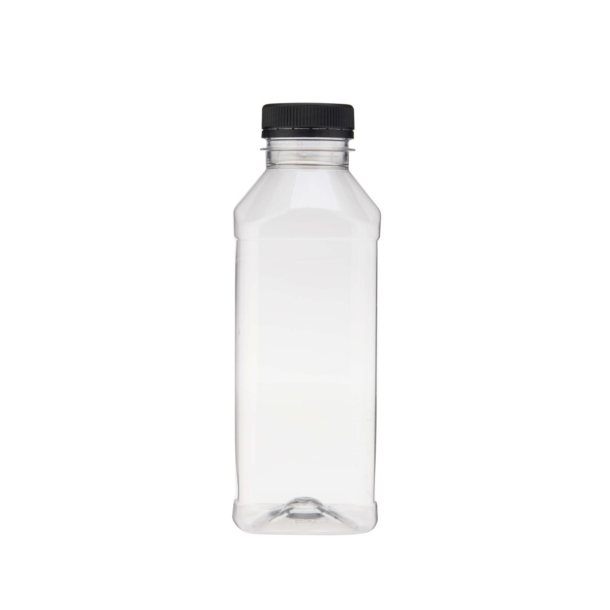 Plastic Square Bottle with Black Cap - hotpackwebstore.com - Plastic Bottles