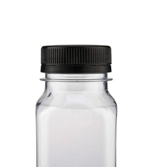 Plastic Square Bottle with Black Cap - hotpackwebstore.com - Plastic Bottles