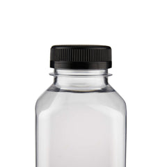 Plastic Square Bottle with Black Cap - hotpackwebstore.com - Plastic Bottles