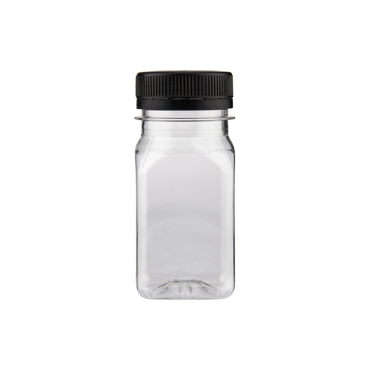 Plastic Square Bottle with Black Cap - hotpackwebstore.com - Plastic Bottles