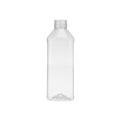 Plastic Square Bottle with Black Cap - hotpackwebstore.com - Plastic Bottles