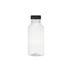 Plastic Square Bottle with Black Cap - hotpackwebstore.com - Plastic Bottles