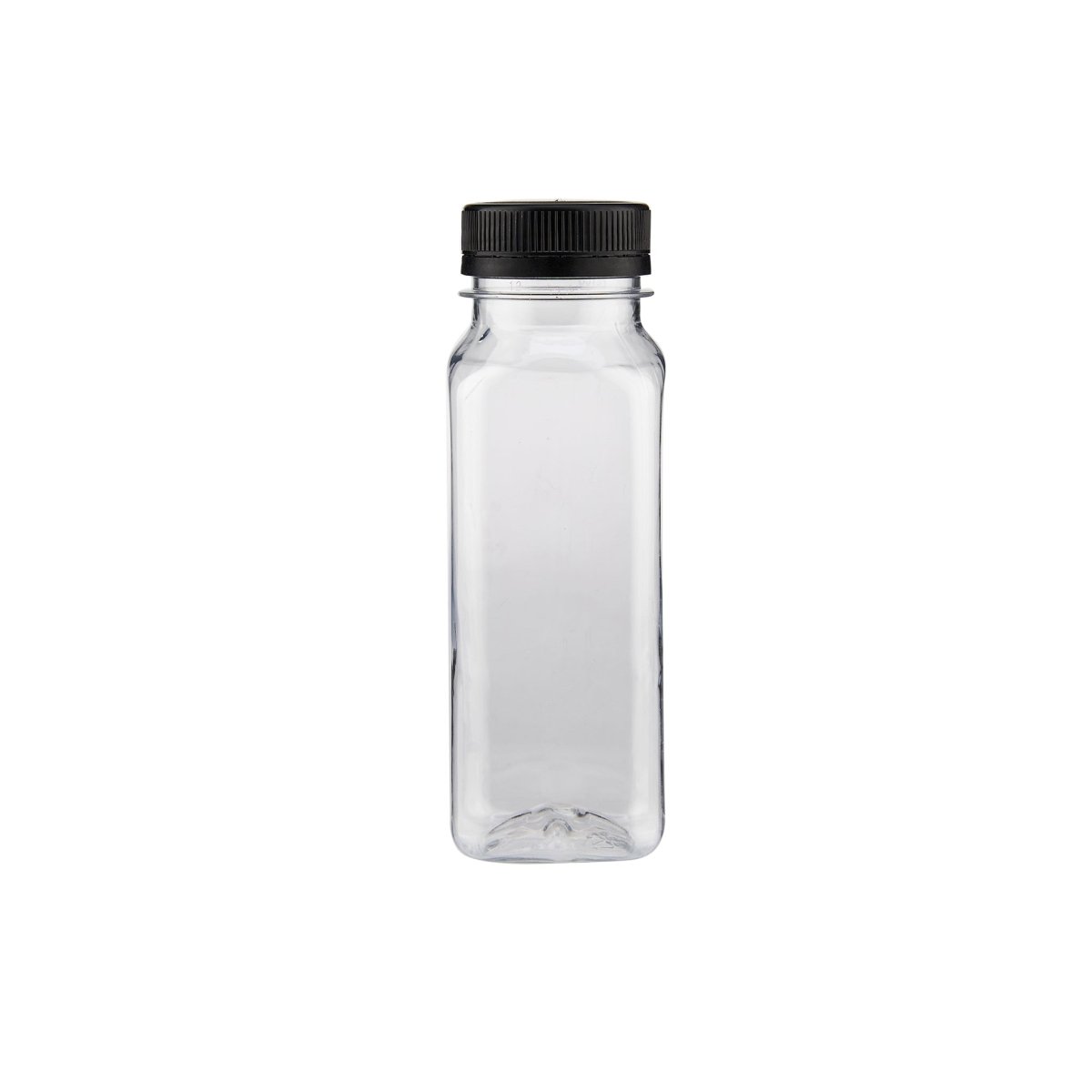 Plastic Square Bottle with Black Cap - hotpackwebstore.com - Plastic Bottles