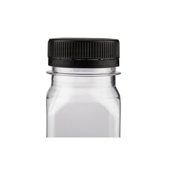 Plastic Square Bottle with Black Cap - hotpackwebstore.com - Plastic Bottles