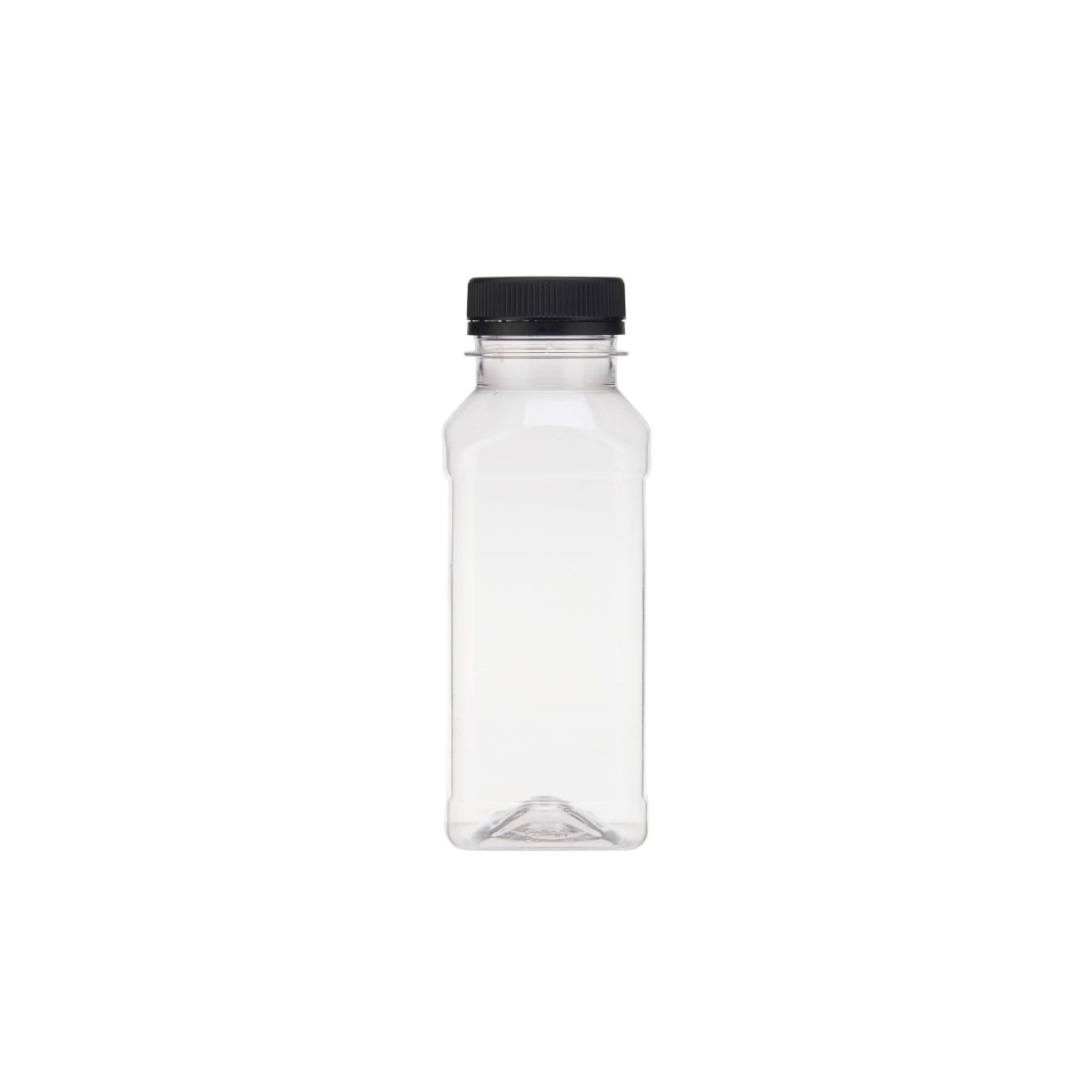 Plastic Square Bottle with Black Cap - hotpackwebstore.com - Plastic Bottles