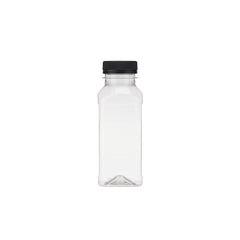 Plastic Square Bottle with Black Cap - hotpackwebstore.com - Plastic Bottles