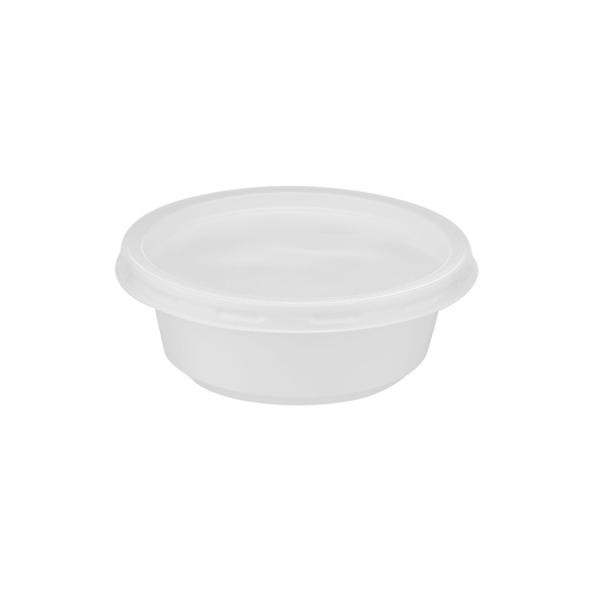 Plastic White Bowl 225ml With Lid 25 Pieces - hotpackwebstore.com - White Bowls