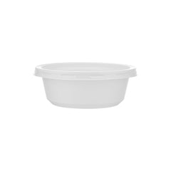 Plastic White Bowl 225ml With Lid 25 Pieces - hotpackwebstore.com - White Bowls