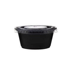 PP Black Base Portion Cup with Lid - hotpackwebstore.com - Portion Cups