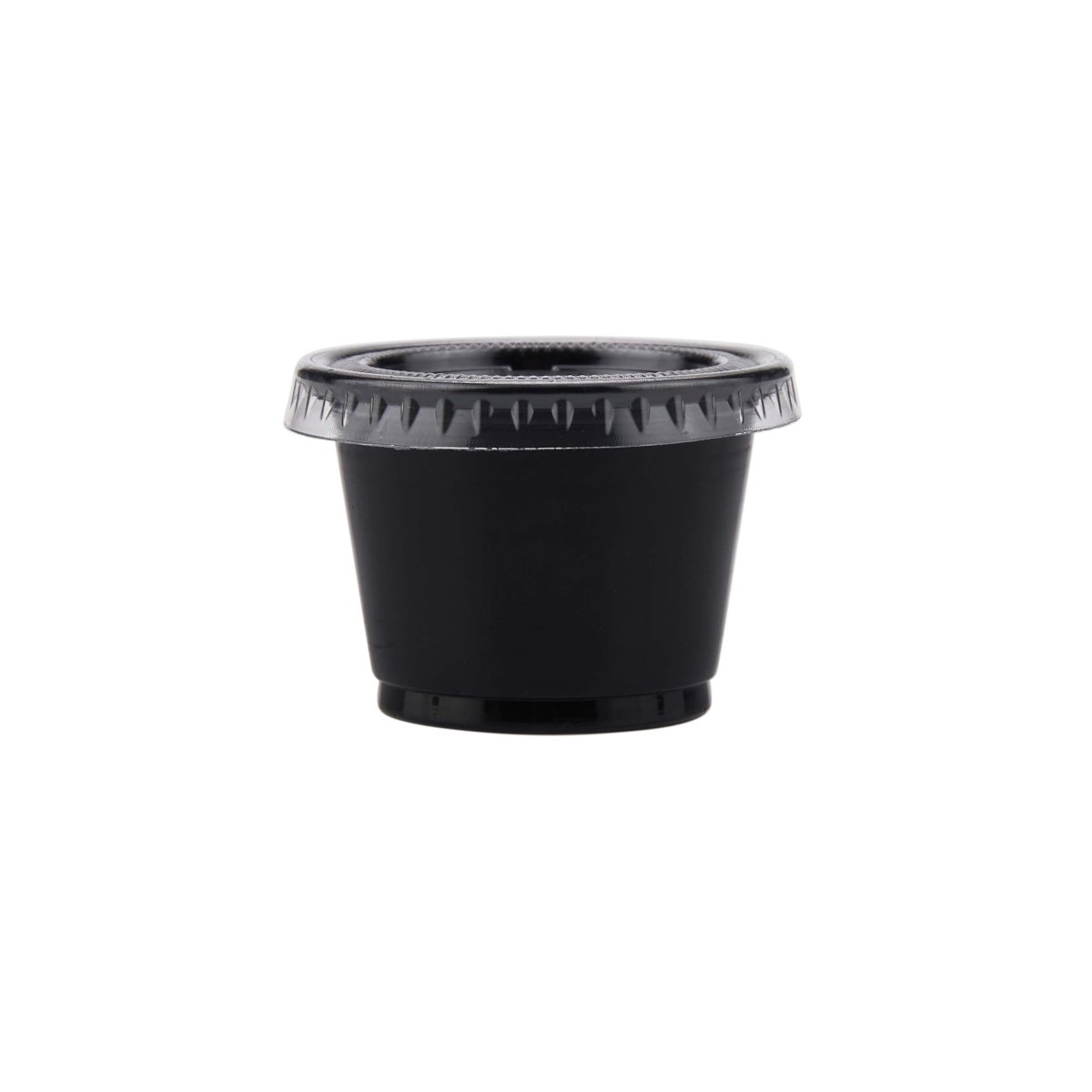 PP Black Base Portion Cup with Lid - hotpackwebstore.com - Portion Cups