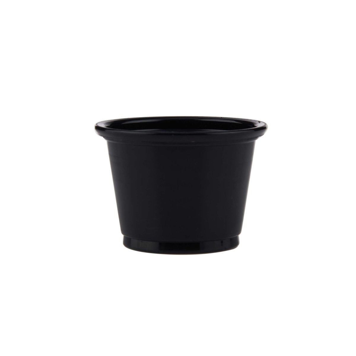 PP Black Base Portion Cup with Lid - hotpackwebstore.com - Portion Cups