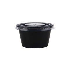 PP Black Base Portion Cup with Lid - hotpackwebstore.com - Portion Cups