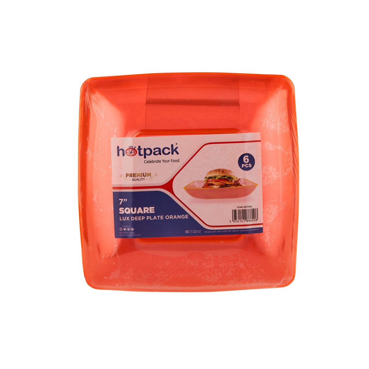 Premium Square Deep Plate 6 Pieces - hotpackwebstore.com - Plastic Plates